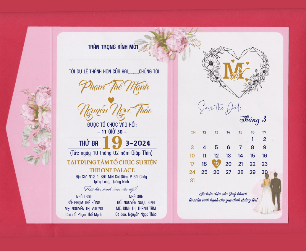 Thiệp cưới Wedding Save the date Ngọc Thảo