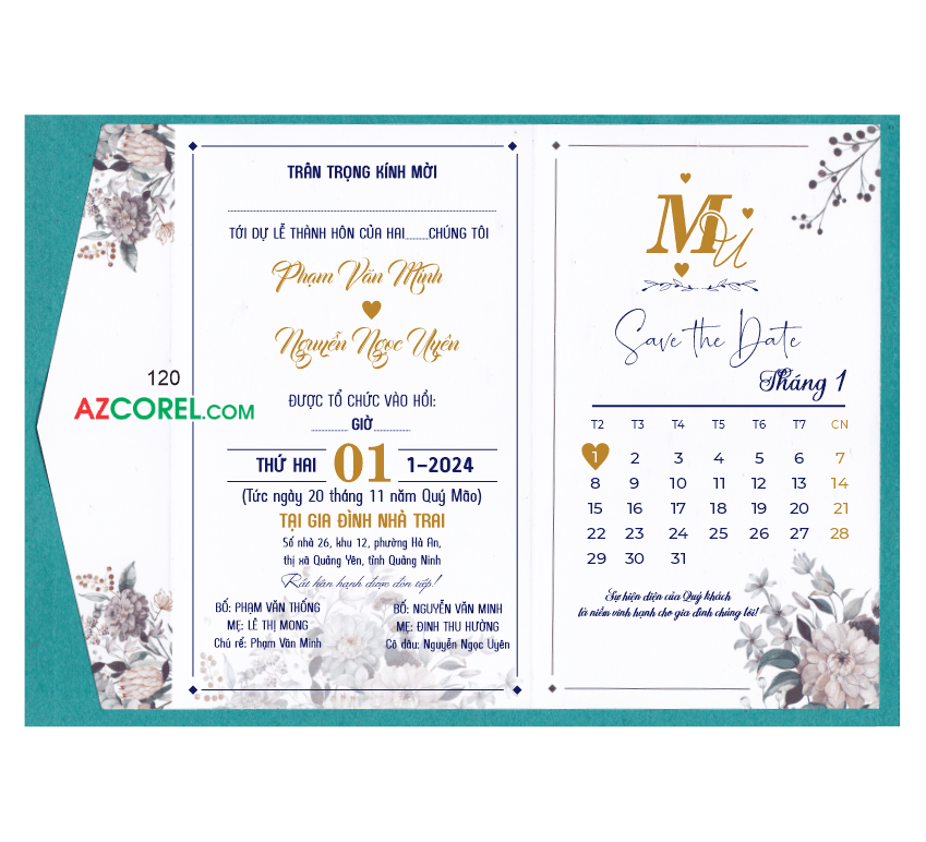 Thiệp cưới Wedding Invation Văn Minh & Ngọc Uyên