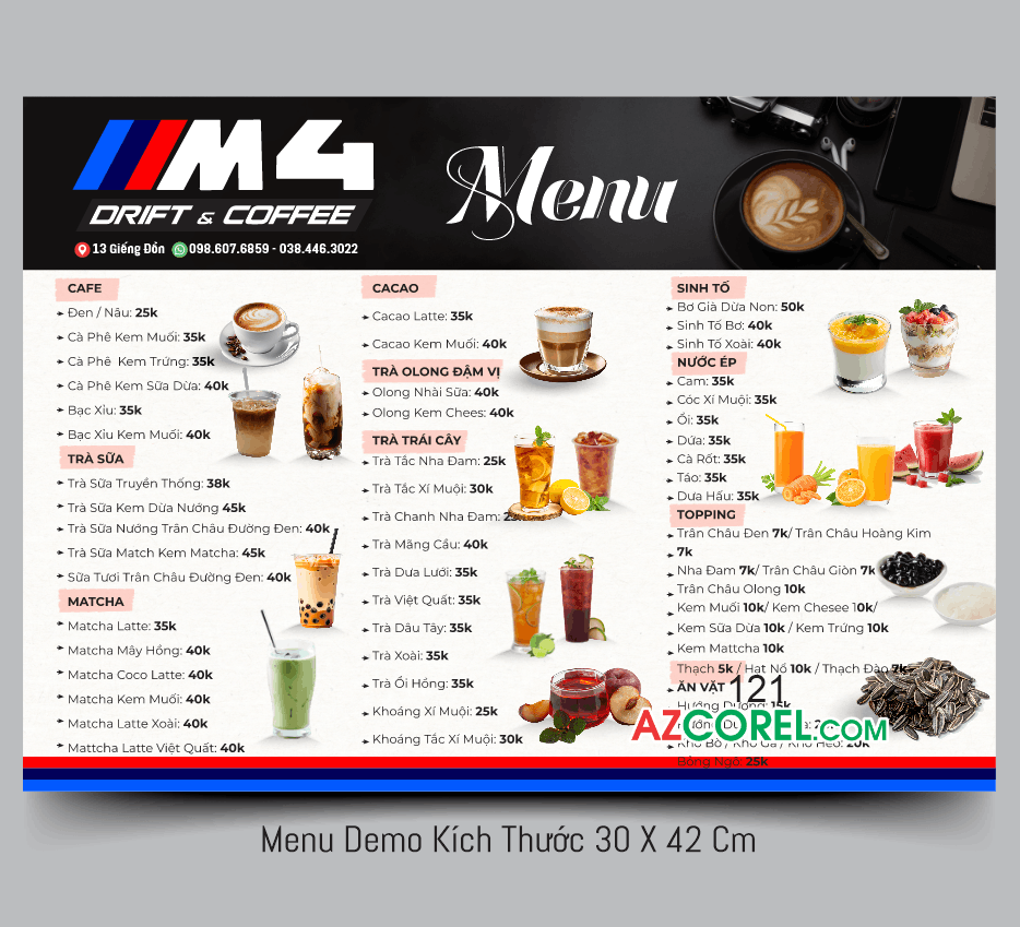 Menu DMW M4 Drift & Coffee file corel