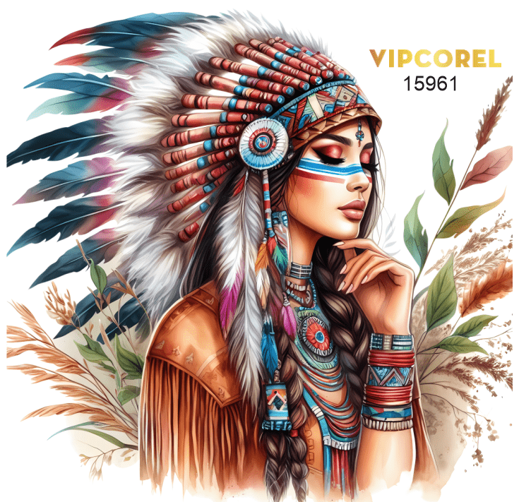 Tranh cô gái thổ dân da đỏ #2 file corel