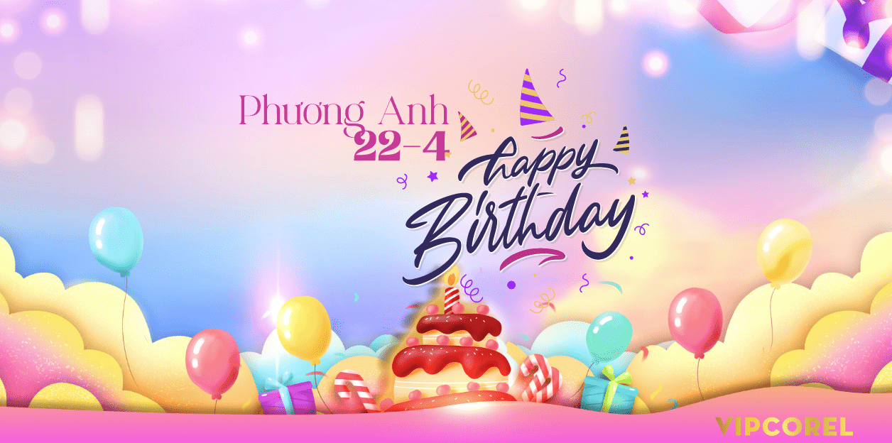 Backdrop Happy birthday Phương Anh 22-4