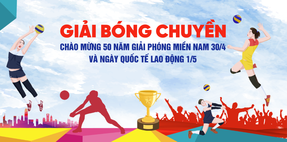 Backdrop Giải bóng chuyền chào mừng kỷ niệm file corel