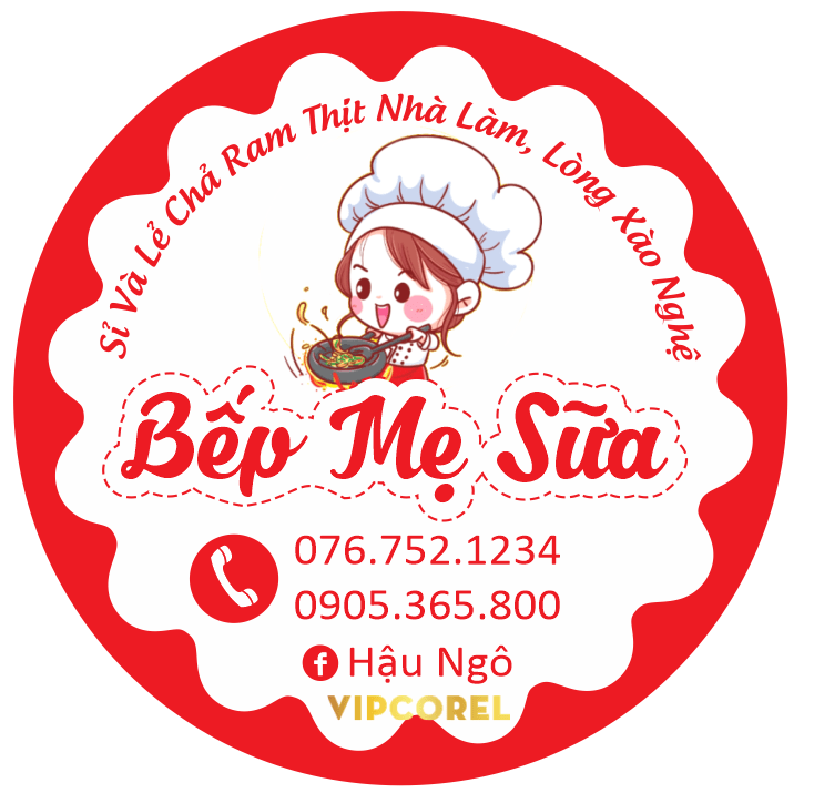 Tem decal Bếp mẹ và sữa thịt nhà làm file corel