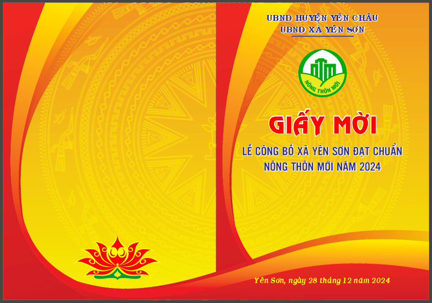 Giấy mời Lễ công bố xã đạt chuẩn Nông thôn mới