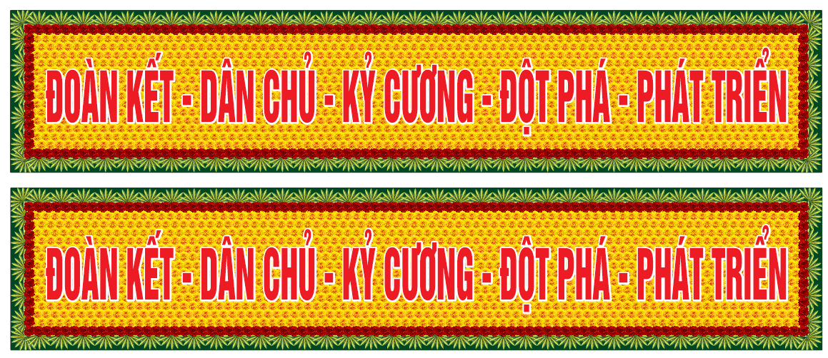 Market trang trí bậc lên xuống sân khấu Đại hội