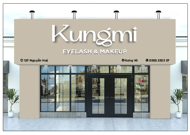 Biển QC Kungmi Eyelash & Makeup file corel