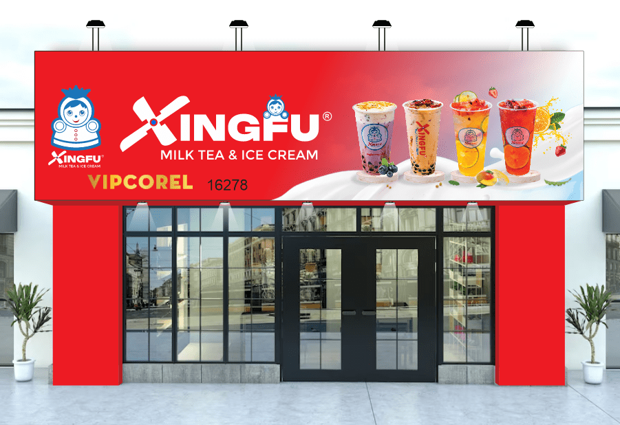Biển QC đồ uống Milk Tea & Ice cream Xingfu
