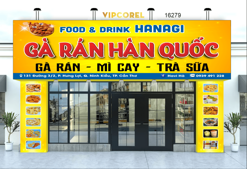 Biển QC Gà rán Hàn Quốc Food & Drink Hanagi