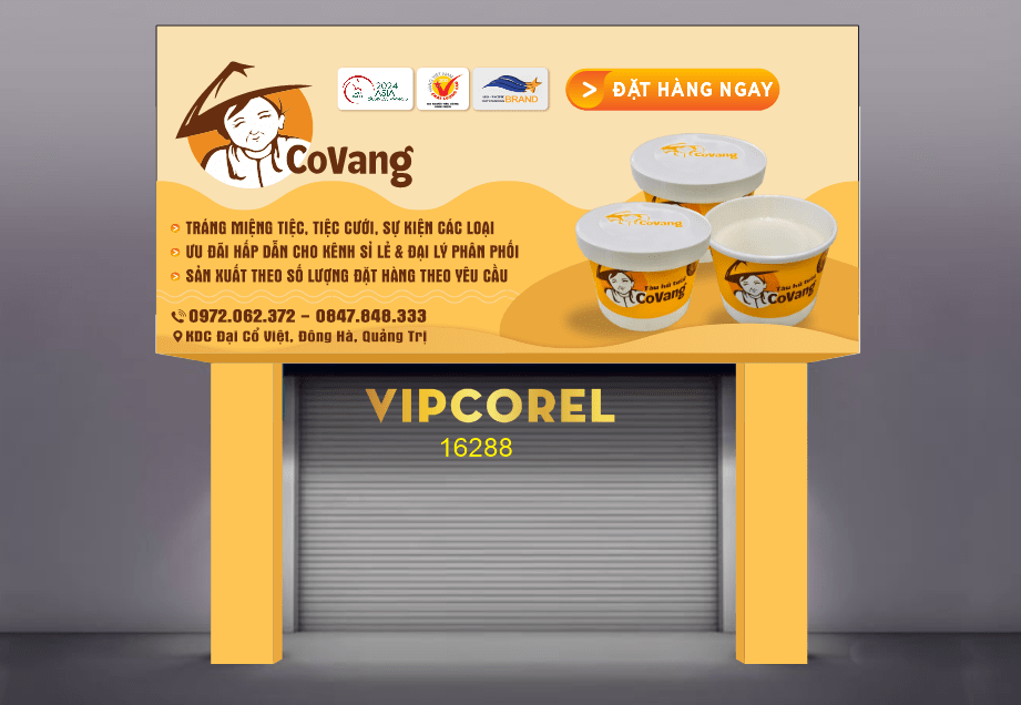 Biển quảng cáo Tàu Hũ Cô Vang file corel