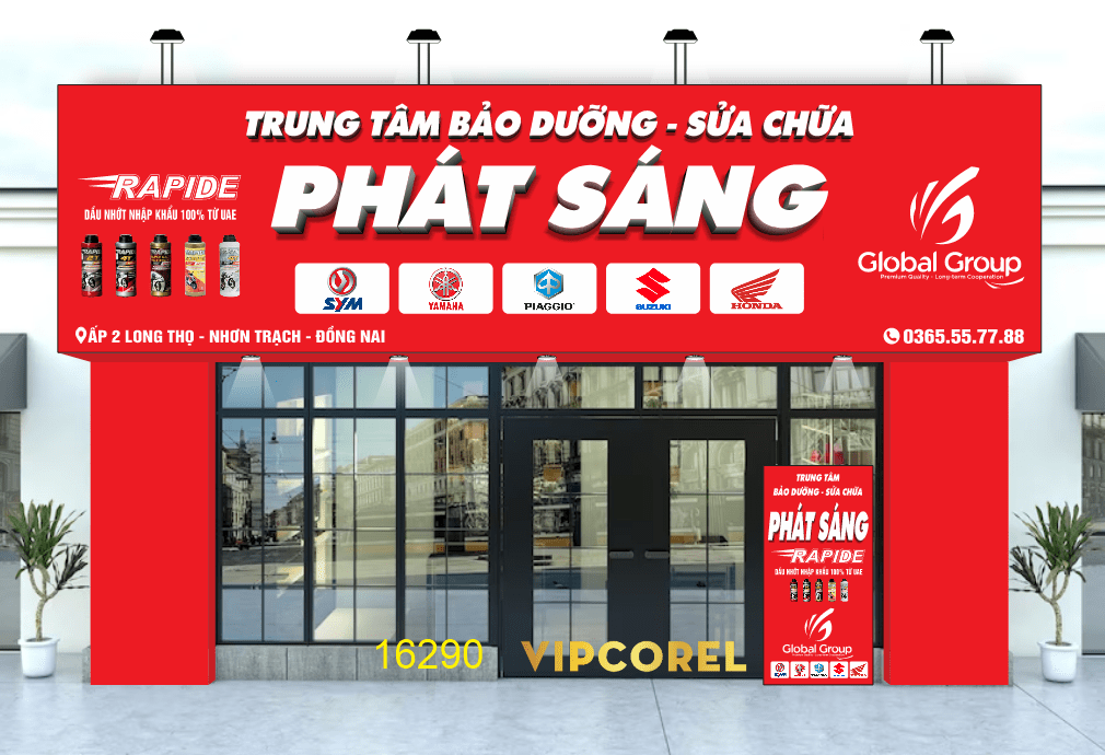 Biển QC trung tâm bảo dưỡng - sửa chữa xe máy