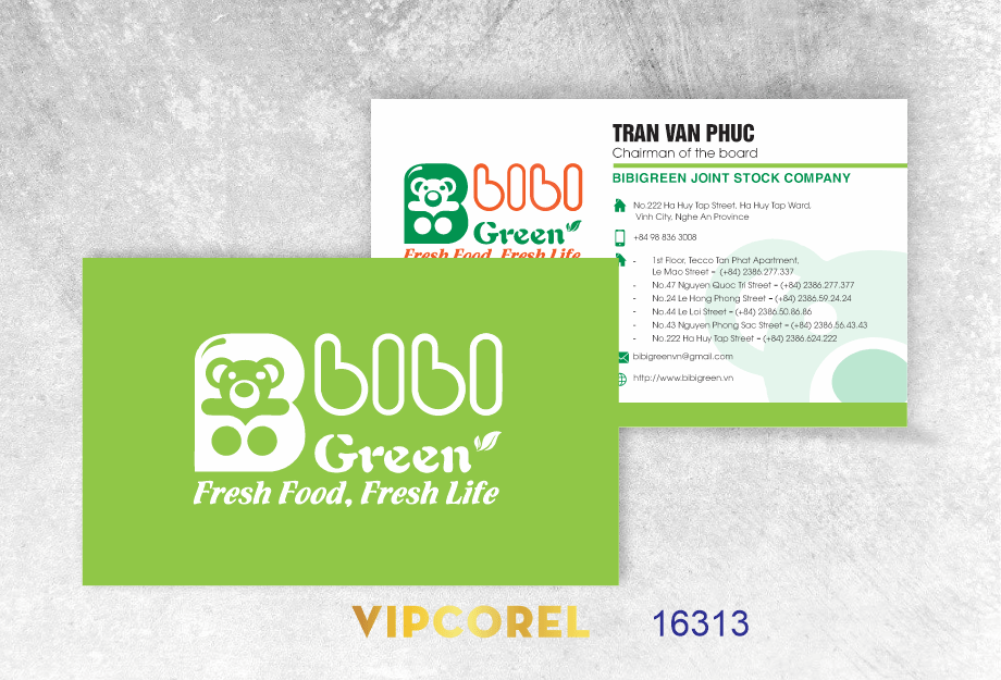 Card visit bibi fresh food - fresh life file corel