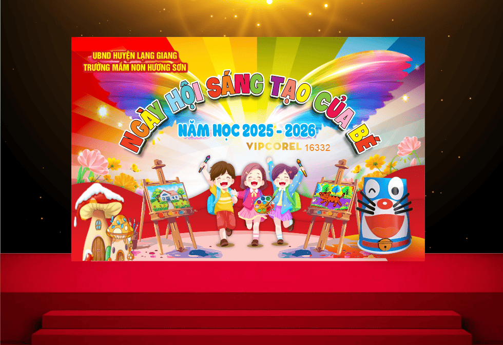 Market Ngày hội sáng tạo của bé mầm non file corel