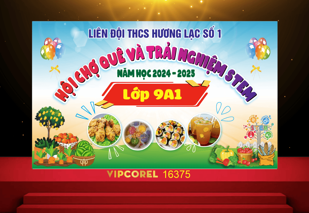 Market Hội chợ quê và trải nghiệm Stem THCS file corel
