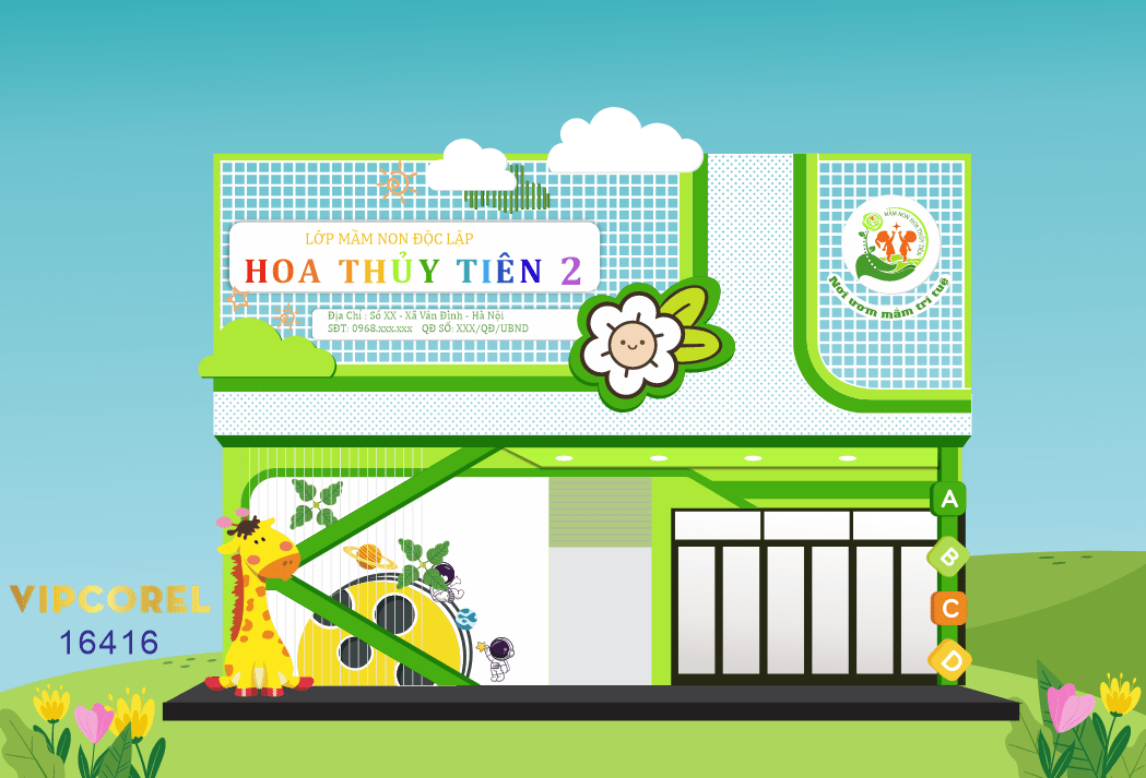 Biển QC Lớp mầm non Độc Lập Hoa Thủy Tiên 2