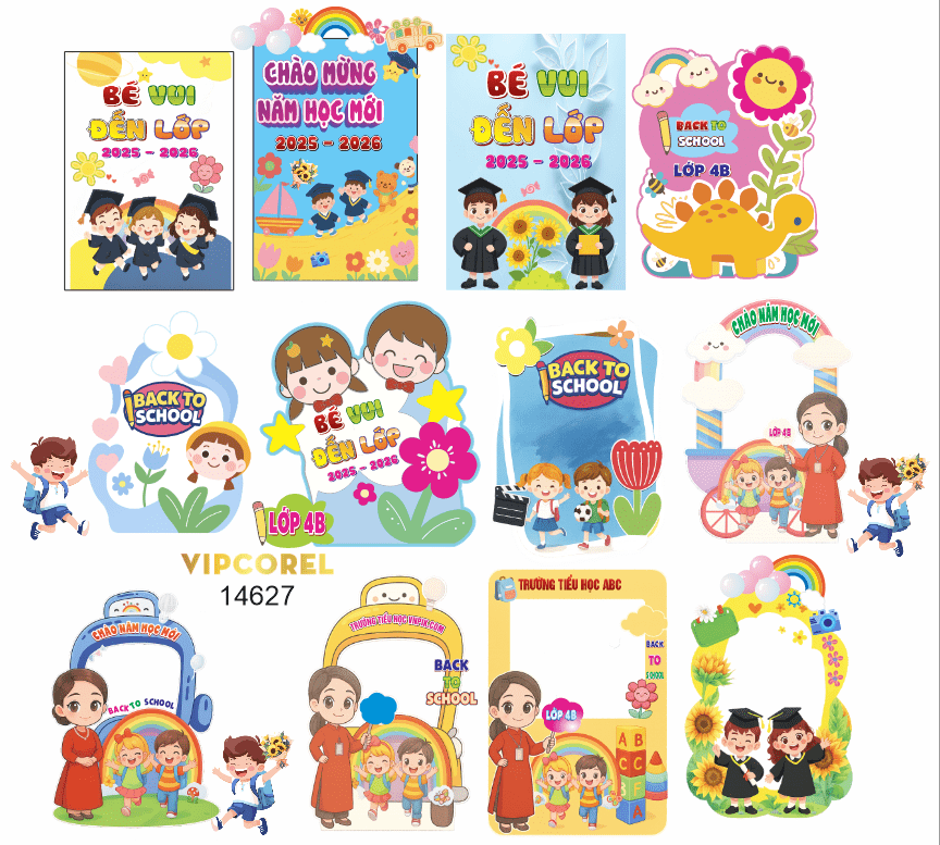 Decor chụp ảnh bé vui đến trường - Back to school