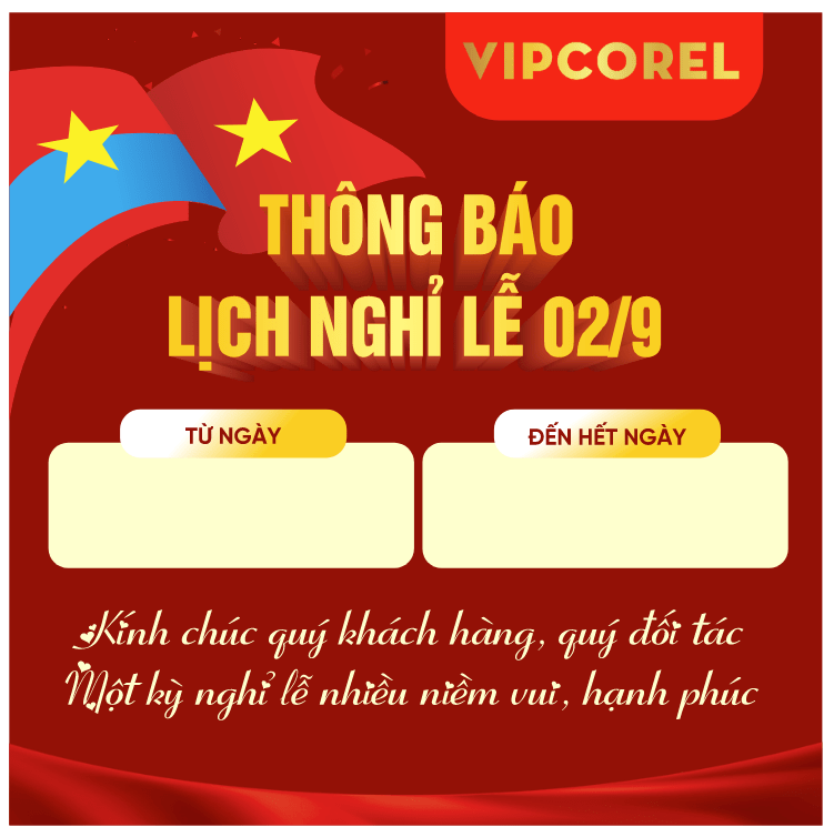 Market lịch thông báo nghỉ lễ 02/9 2025 vector corel