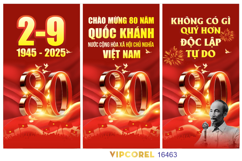 Phướn thả chào mừng Quốc Khánh 2.9 2025 file corel