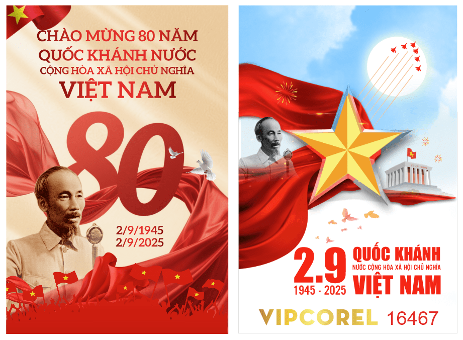 Poster chào mừng 80 năm Quốc Khánh 2.9 file corel