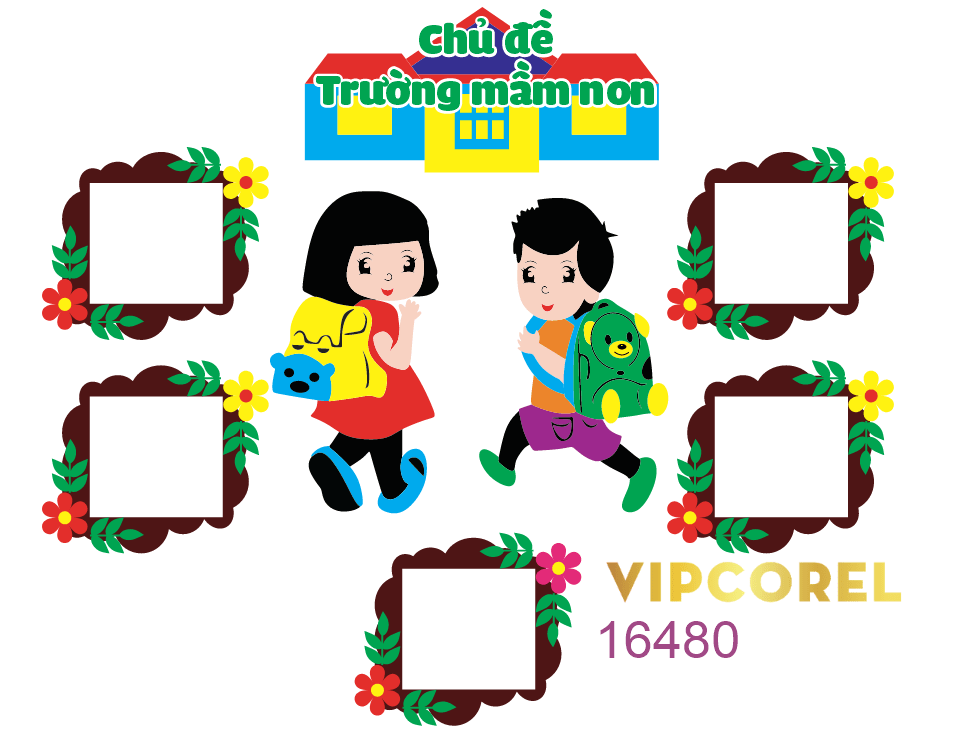 Mẫu trang trí dán tường chủ đề mầm non