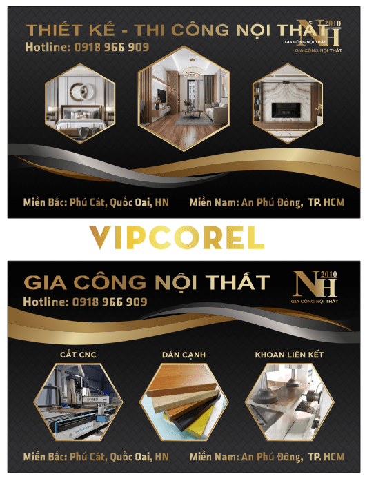 Card visit thiết kế thi công nội thất file corel
