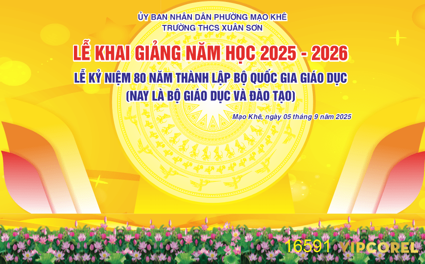 Market Lễ Khai Giảng trường THCS Xuân Sơn file corel