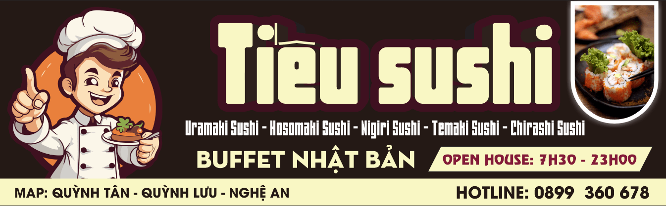 Biển Quán tiếu Sushi - buffet Nhật Bản