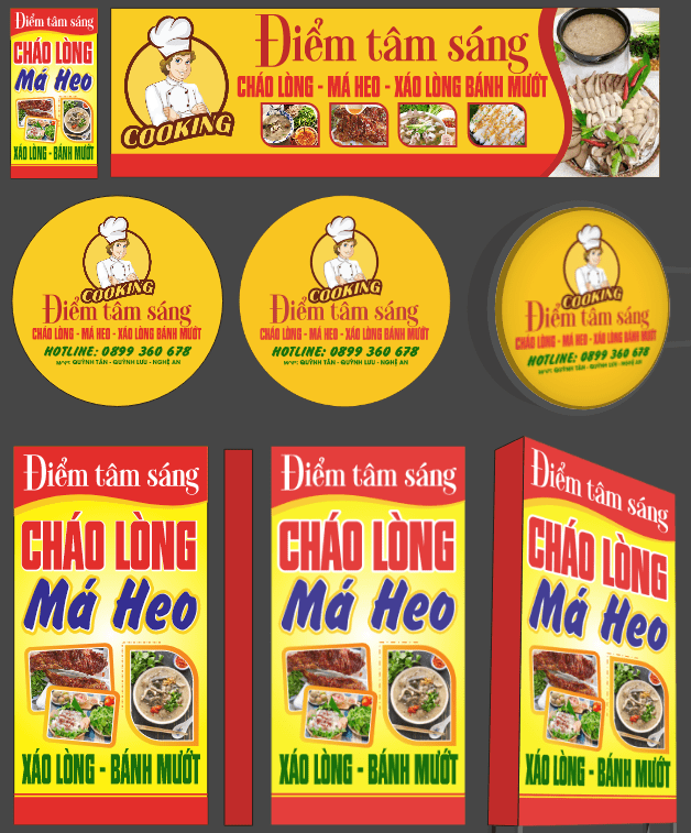Biển quán Điểm tâm Sáng - cháo lòng má heo