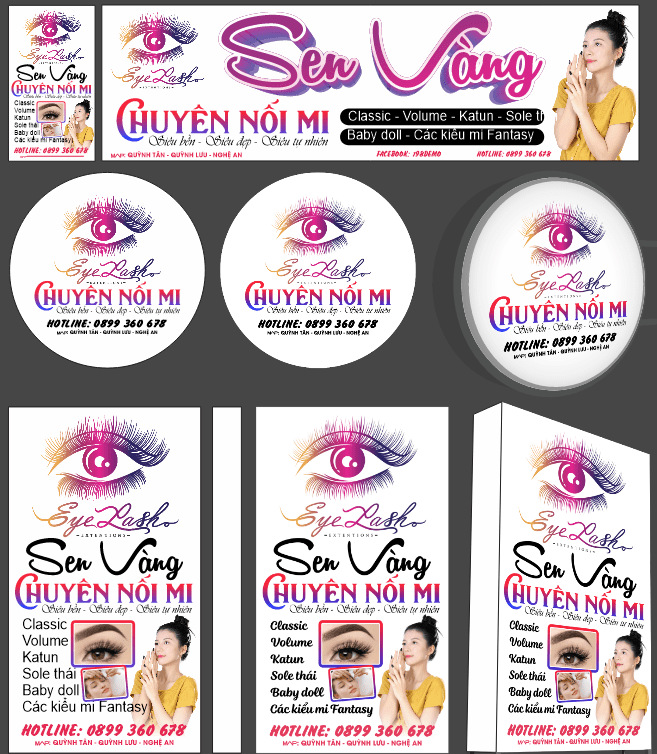 Biển QC chuyên nối mi EyeLash file corel