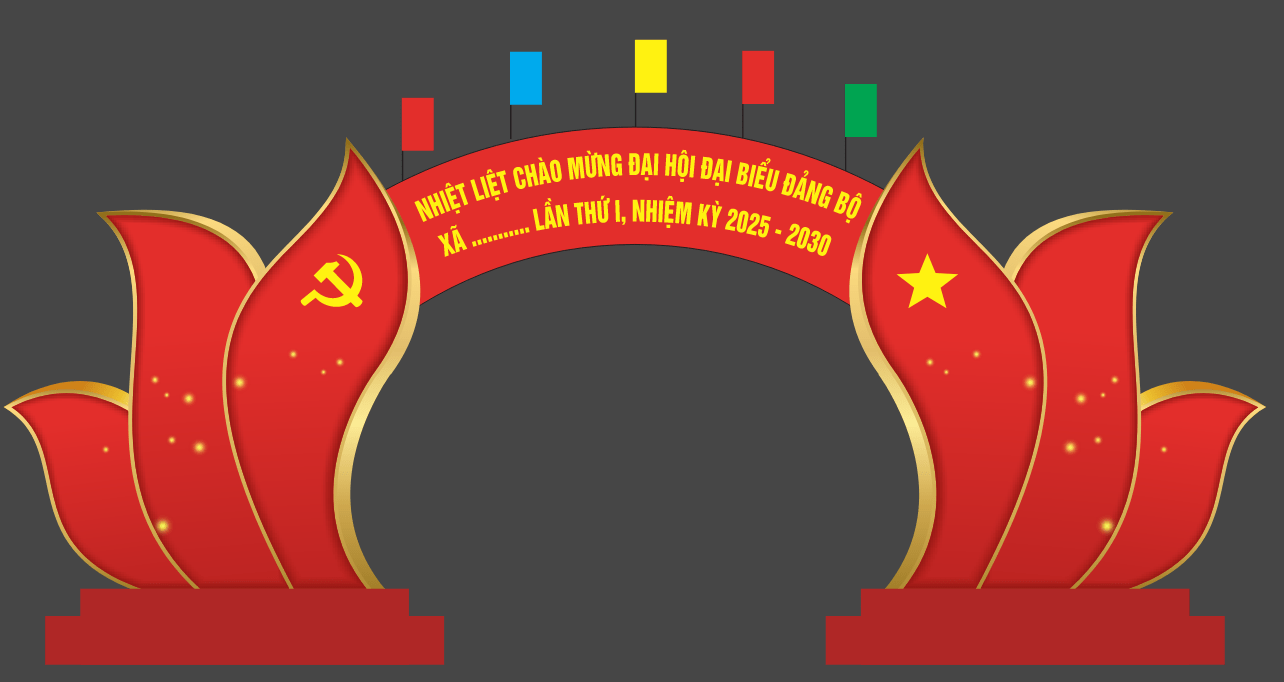 Mẫu Cổng chào đại hội Đảng Bộ file corel x7