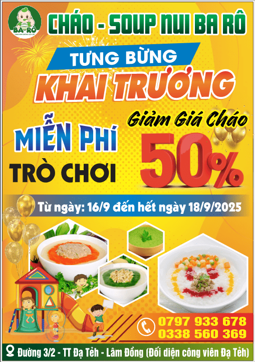 Tờ rơi tưng bừng khai trương quán cháo soup