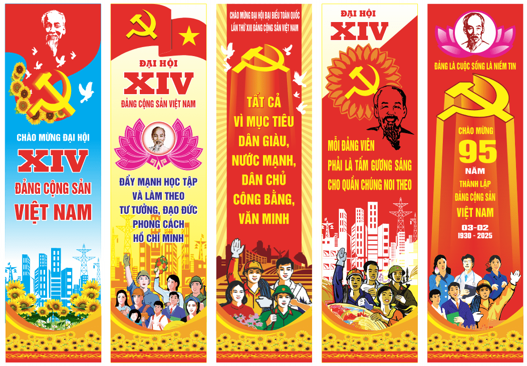 Phướn thả Đại Hội đại biểu toàn quốc XIV file corel