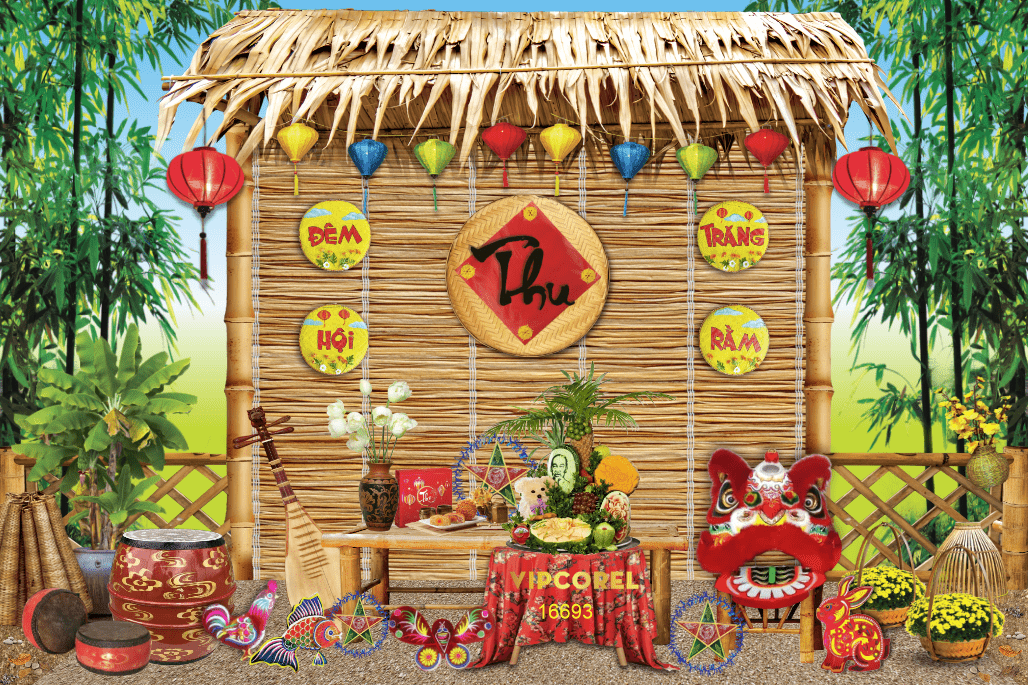 Mẫu tiểu cảnh trang trí trung thu 2025 #4 vector