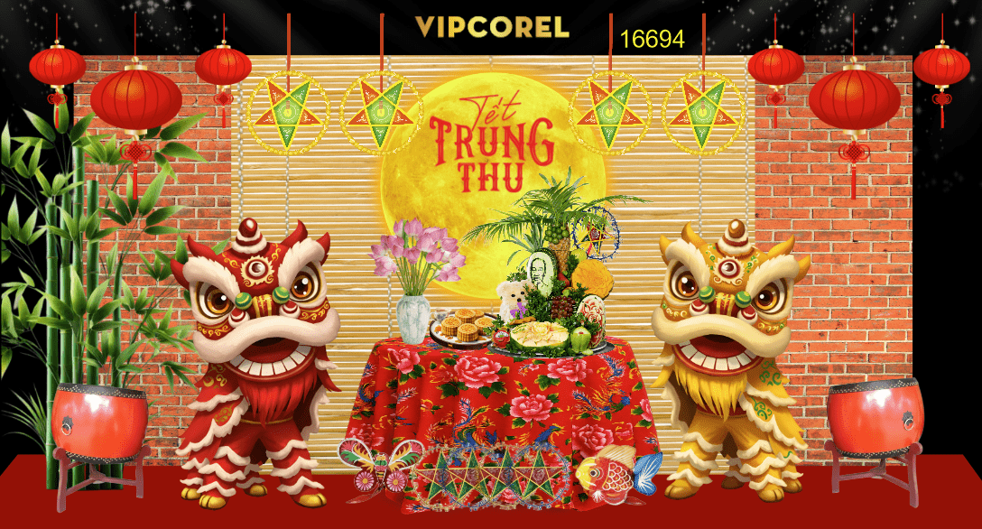 Mẫu tiểu cảnh trang trí trung thu 2025 #5 vector