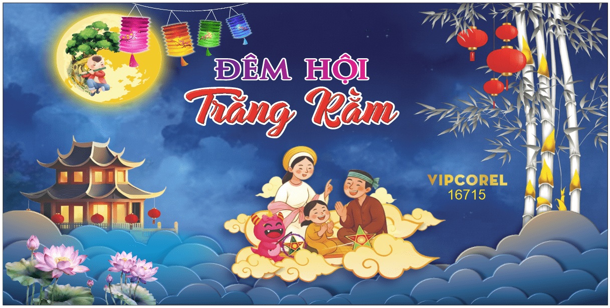 Market trang trí vui tết Trung Thu 2025 #55 file corel