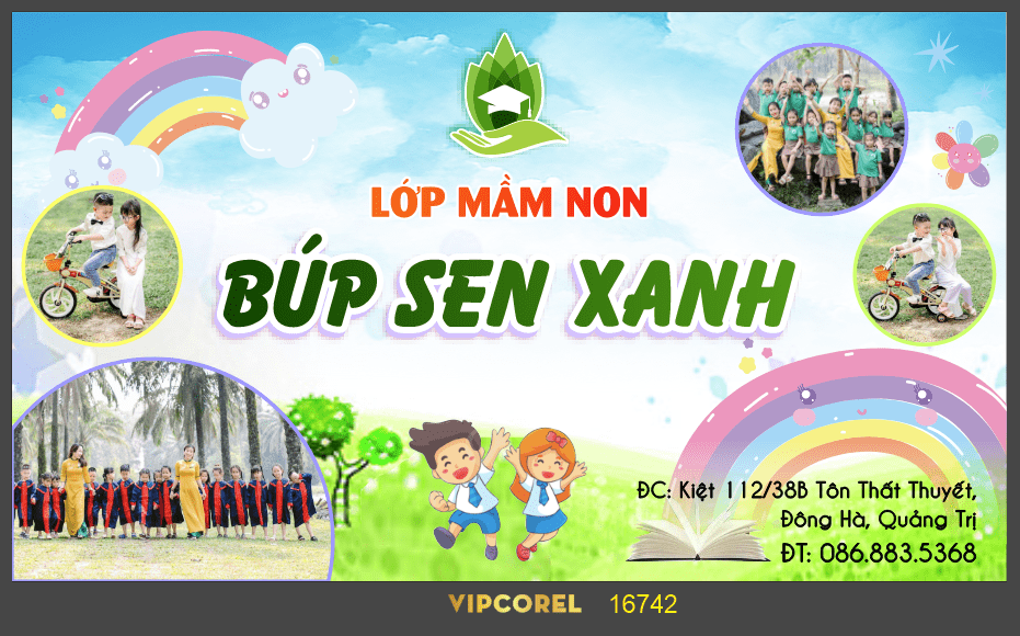 Market chiếu màn hình led Lớp mầm non Búp Sen Xanh