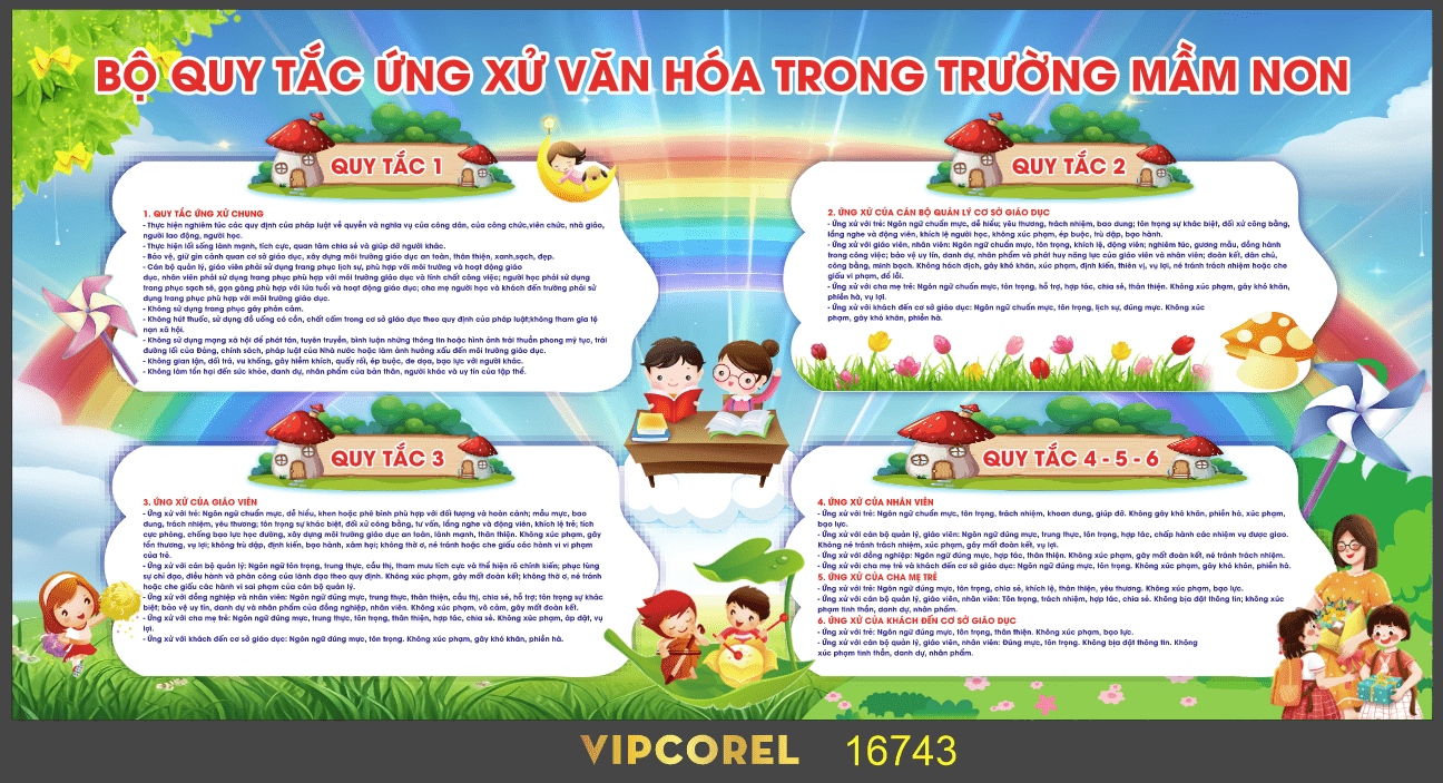 Bộ Quy Tắc ứng xử văn hóa trong trường mầm non