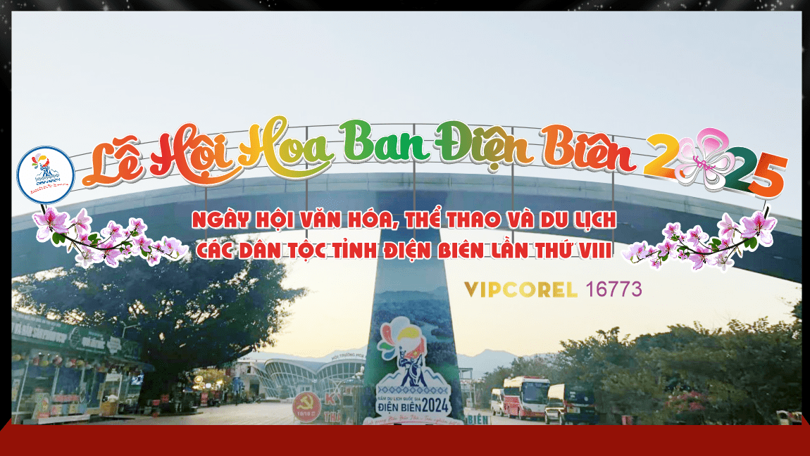 Market cổng lễ hội Hoa ban Điện Biên 2025 file corel