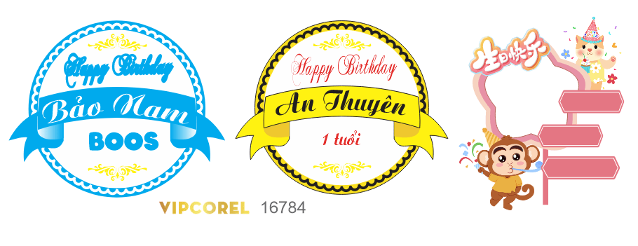 Mẫu bảng tên sinh nhật happy birthday Bảo Nam
