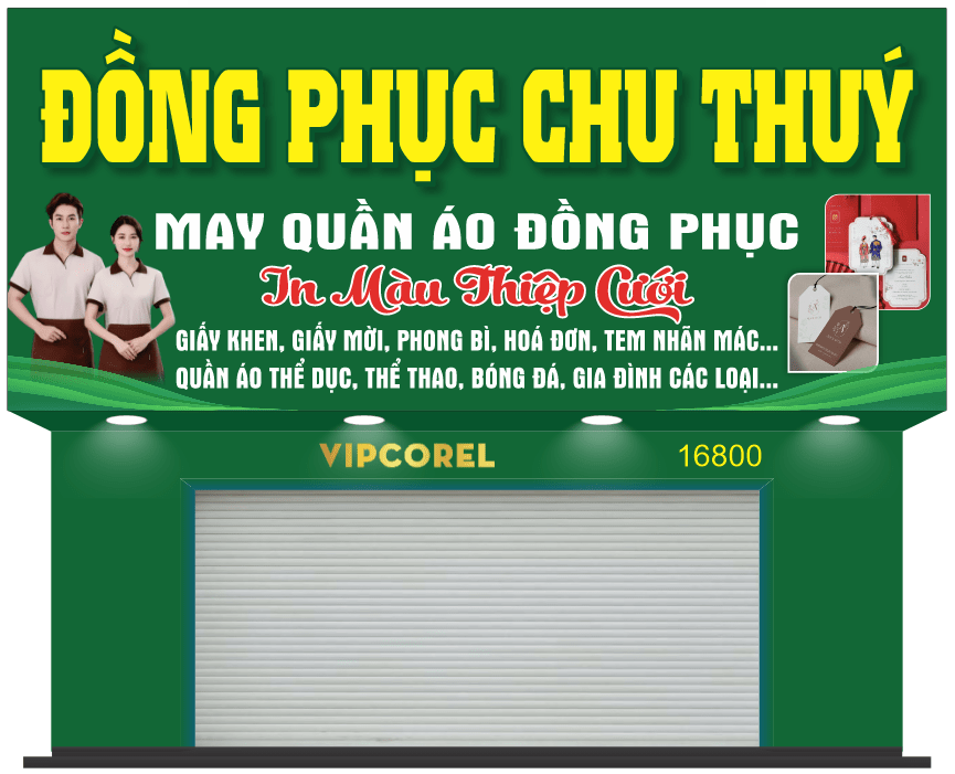 Thiết kế biển quảng cáo Đồng phục file corel