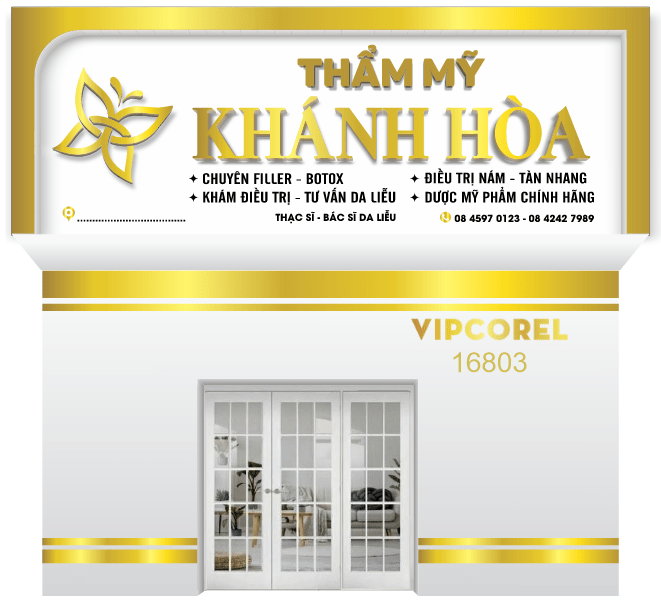 Mẫu thiết kế biển QC Thẩm Mỹ Khánh Hòa file corel