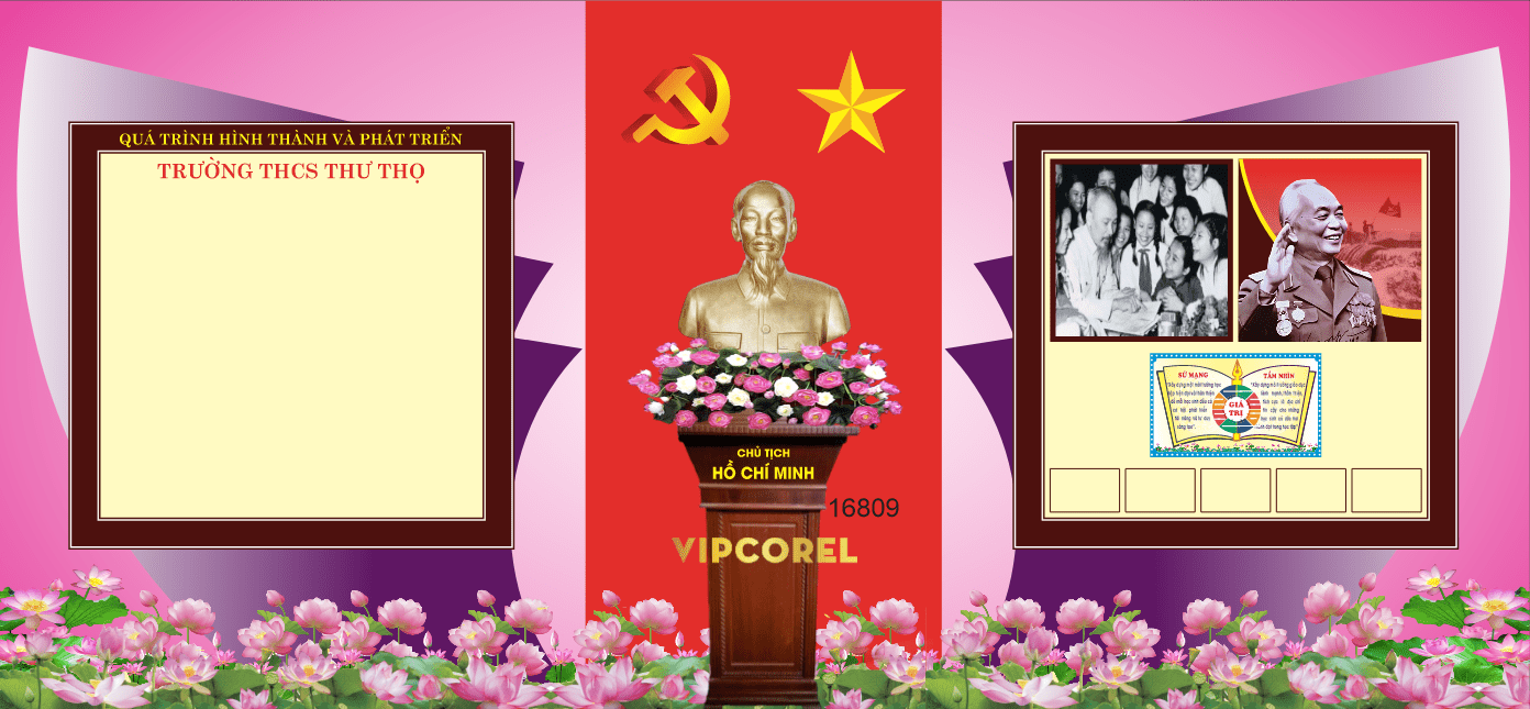 Phông nền Bác Hồ trang trí phòng trưng bà