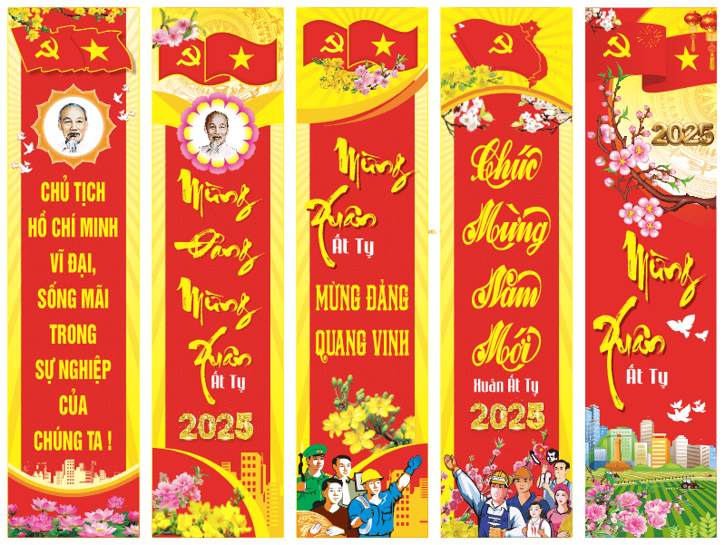 Phướn thả Mừng đảng mừng xuân 2026 file corel
