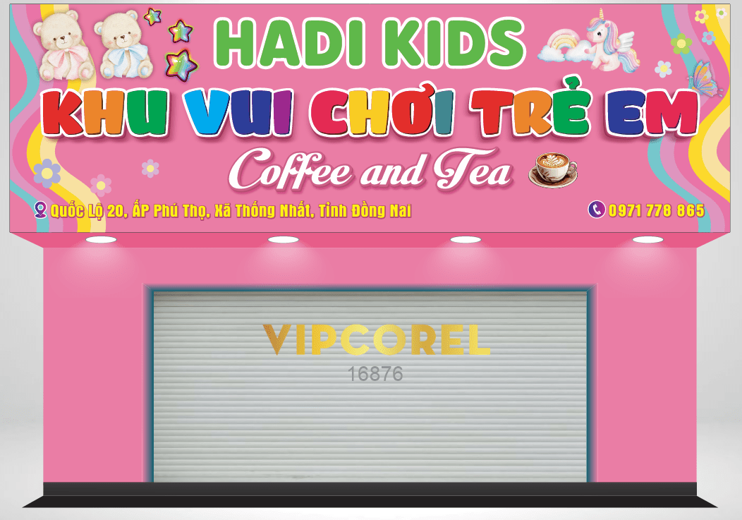Mẫu biển QC Hadi Kids - Khu vui chơi trẻ em