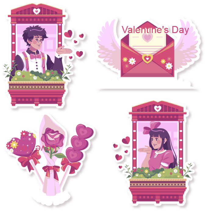 Trang trí valentine's day file corel