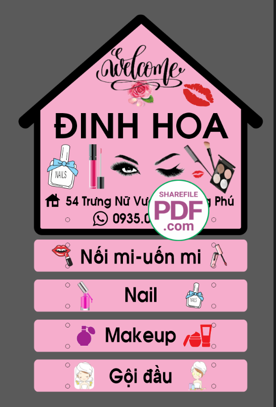Biển Dinh Hoa mi - nail - make up