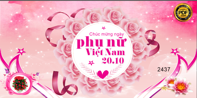 chúc mừng ngày phụ nữ Việt Nam 20.10 nền hoa Hồng