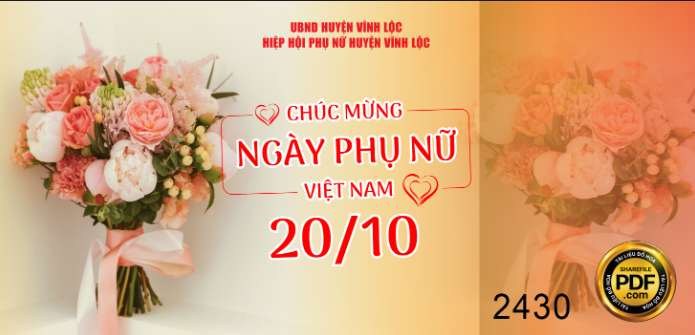 chúc mừng ngày phụ nữ Việt Nam 20/10 - Vĩnh Lộc
