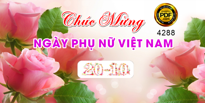 Thiệp chúc mừng ngày phụ nữ Việt Nam nền hoa hồng