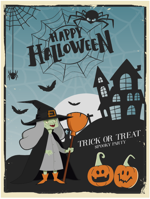 Market trang trí Lễ hội Halloween vector file corel #30