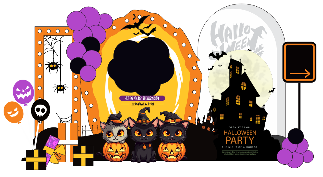 Market trang trí Lễ hội Halloween vector file corel #52